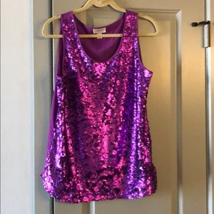 Loft Purple sequin tank top